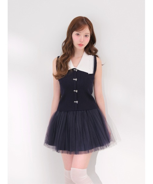 M me eme(エムミーエメ)の「Airy mood tulle mini skirt(eme11095)(スカート・レディース・ブラック/ネイビー/アイボリー・FREE)」の15枚目の写真