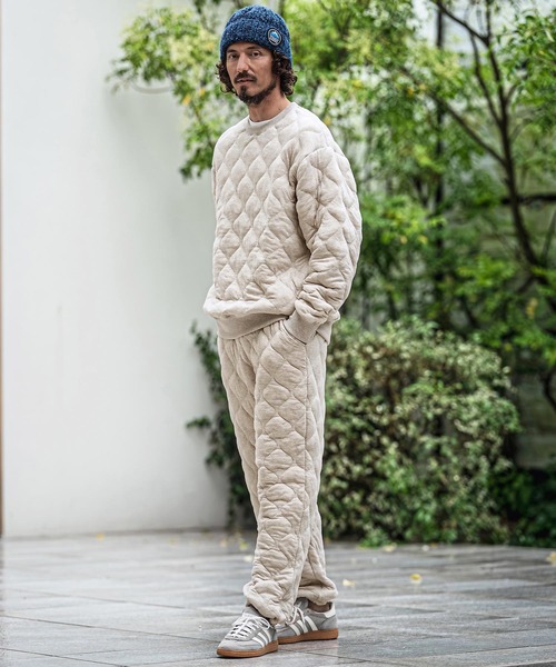 CAMBIO(カンビオ)の「mlt5750-Wave Quilted Crewneck Pullover キルティングプルオーバー(A73426cmb)(Tシャツ/カットソー・メンズ・ベージュ/ブラック・M/S/L)」の7枚目の写真