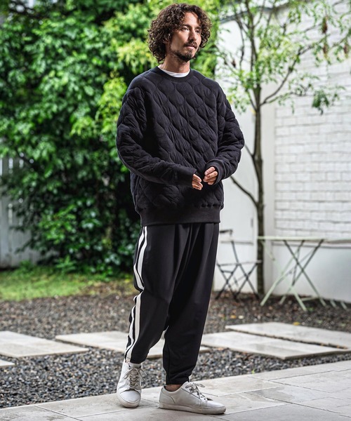 CAMBIO(カンビオ)の「mlt5750-Wave Quilted Crewneck Pullover キルティングプルオーバー(A73426cmb)(Tシャツ/カットソー・メンズ・ベージュ/ブラック・M/S/L)」の12枚目の写真