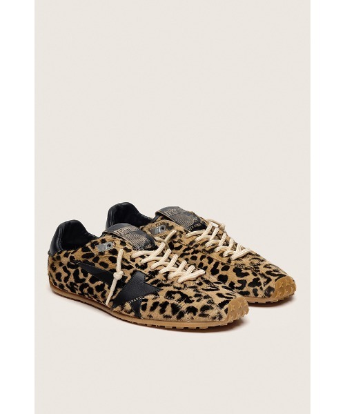 GOLDEN GOOSE(ゴールデングース)の「Marathon Speed レディース レオパード柄ポニースキン(ベージュ&ブラック) レザースター(ブラック)(スニーカー・レディース・レオパード・36/35)」の1枚目の写真