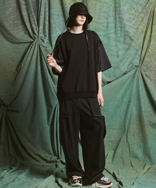 MAISON SPECIAL（メゾンスペシャル）の「《UNISEX》Lyocell Nylon Washer Prime-Wide Inside-out Slacks/リヨセルナイロンワッシャープライムワイドインサイドアウトスラックス【MAISON SPECIAL/メゾンスペシャル】■セットアップ対応■（その他パンツ・メンズ・ブラウン/ブラック/グレイッシュベージュ・2/1/0）」の5枚目の写真