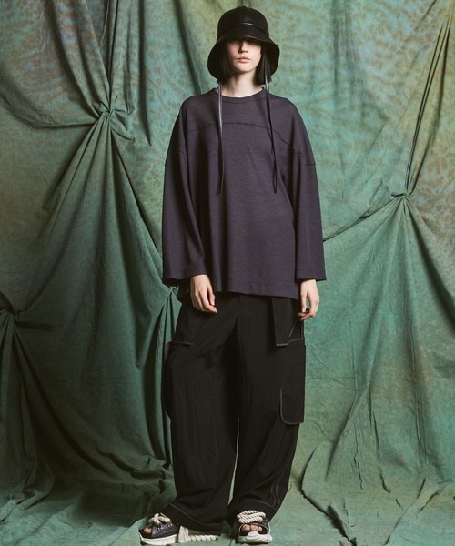 MAISON SPECIAL（メゾンスペシャル）の「《UNISEX》Lyocell Nylon Washer Prime-Wide Inside-out Slacks/リヨセルナイロンワッシャープライムワイドインサイドアウトスラックス【MAISON SPECIAL/メゾンスペシャル】■セットアップ対応■（その他パンツ・メンズ・ブラウン/ブラック/グレイッシュベージュ・2/1/0）」の9枚目の写真