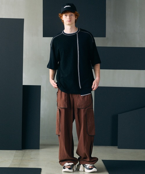 MAISON SPECIAL（メゾンスペシャル）の「《UNISEX》Lyocell Nylon Washer Prime-Wide Inside-out Slacks/リヨセルナイロンワッシャープライムワイドインサイドアウトスラックス【MAISON SPECIAL/メゾンスペシャル】■セットアップ対応■（その他パンツ・メンズ・ブラウン/ブラック/グレイッシュベージュ・2/1/0）」の11枚目の写真