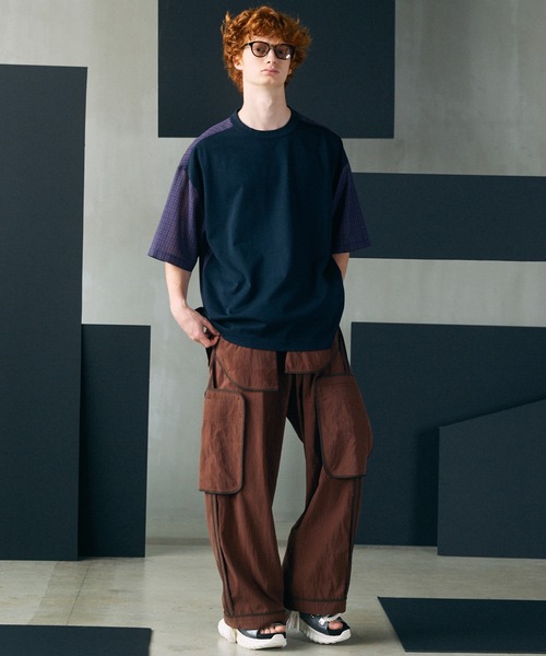 MAISON SPECIAL（メゾンスペシャル）の「《UNISEX》Lyocell Nylon Washer Prime-Wide Inside-out Slacks/リヨセルナイロンワッシャープライムワイドインサイドアウトスラックス【MAISON SPECIAL/メゾンスペシャル】■セットアップ対応■（その他パンツ・メンズ・ブラウン/ブラック/グレイッシュベージュ・2/1/0）」の12枚目の写真