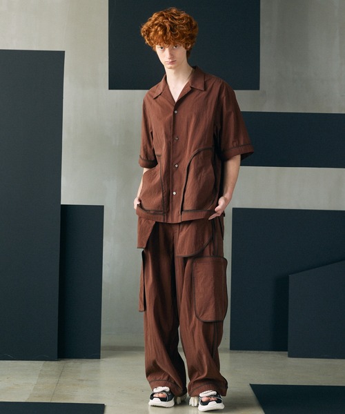 MAISON SPECIAL（メゾンスペシャル）の「《UNISEX》Lyocell Nylon Washer Prime-Wide Inside-out Slacks/リヨセルナイロンワッシャープライムワイドインサイドアウトスラックス【MAISON SPECIAL/メゾンスペシャル】■セットアップ対応■（その他パンツ・メンズ・ブラウン/ブラック/グレイッシュベージュ・2/1/0）」の13枚目の写真