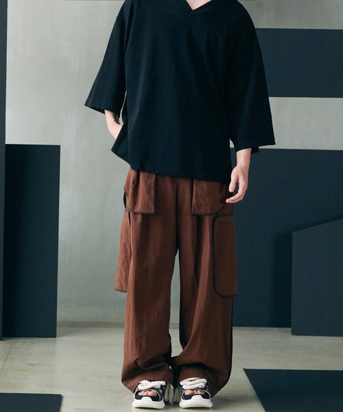 MAISON SPECIAL（メゾンスペシャル）の「《UNISEX》Lyocell Nylon Washer Prime-Wide Inside-out Slacks/リヨセルナイロンワッシャープライムワイドインサイドアウトスラックス【MAISON SPECIAL/メゾンスペシャル】■セットアップ対応■（その他パンツ・メンズ・ブラウン/ブラック/グレイッシュベージュ・2/1/0）」の17枚目の写真