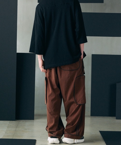 MAISON SPECIAL（メゾンスペシャル）の「《UNISEX》Lyocell Nylon Washer Prime-Wide Inside-out Slacks/リヨセルナイロンワッシャープライムワイドインサイドアウトスラックス【MAISON SPECIAL/メゾンスペシャル】■セットアップ対応■（その他パンツ・メンズ・ブラウン/ブラック/グレイッシュベージュ・2/1/0）」の19枚目の写真
