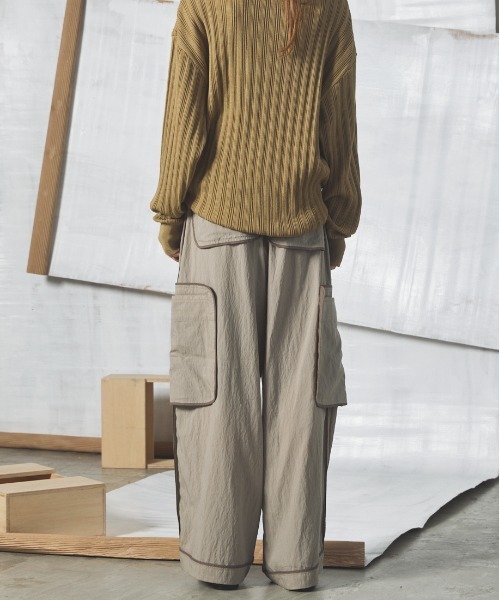 MAISON SPECIAL（メゾンスペシャル）の「《UNISEX》Lyocell Nylon Washer Prime-Wide Inside-out Slacks/リヨセルナイロンワッシャープライムワイドインサイドアウトスラックス【MAISON SPECIAL/メゾンスペシャル】■セットアップ対応■（その他パンツ・メンズ・ブラウン/ブラック/グレイッシュベージュ・2/1/0）」の22枚目の写真