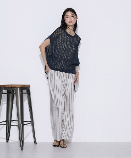 COMME CA(コムサ)の「美濃和紙 ツインニットプルオーバー(ニット/セーター・レディース・キナリ/オレンジ系その他/ネイビー・9号)」の22枚目の写真