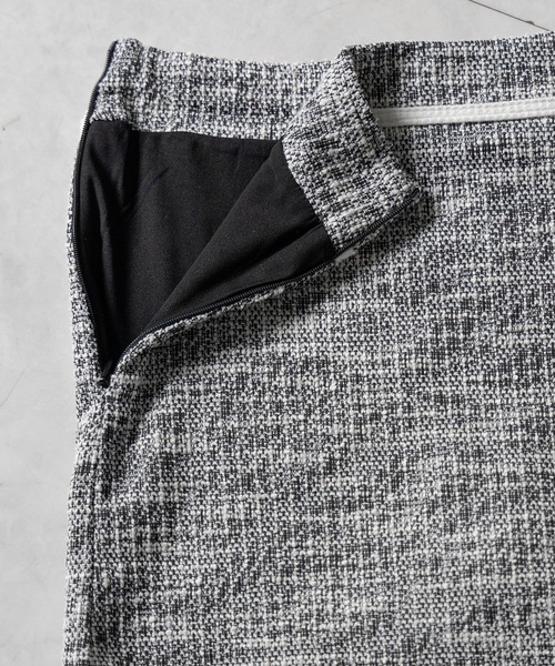 me+em select(ミームセレクト)の「※【 セットアップ】ツイードボタンショートビスチェ + ミニスカート SET / 【 SETUP 】tweed button short buister + mini skirt SET(セットアップ・レディース・ブラック/ピンク・SMALL/MEDIUM)」の13枚目の写真