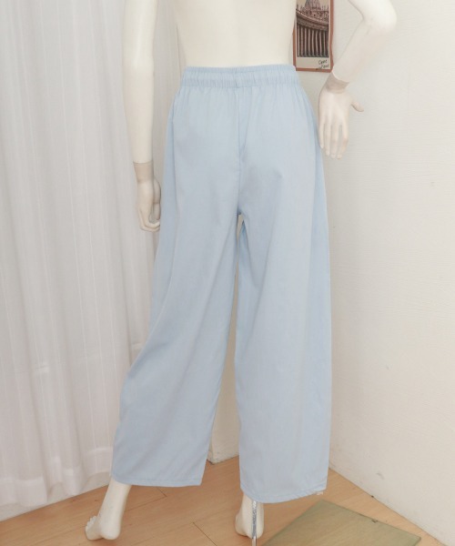 Miniministore（ミニミニストア）の「ハート刺しゅう ワイドパンツ 春夏秋（スラックス・レディース・ネイビー/アイボリー/ブラック/ライトブルー・M/L）」の22枚目の写真