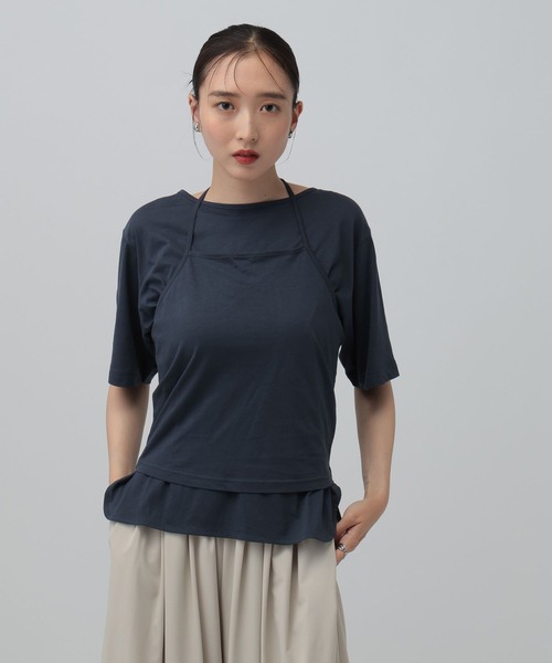 LEPSIM(レプシィム)の「ホルターネック《2点セット》 816764(Tシャツ/カットソー・レディース・ネイビー/ボルドー/オフホワイト・FREE)」の1枚目の写真