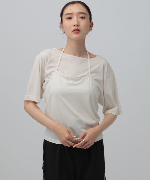 LEPSIM(レプシィム)の「ホルターネック《2点セット》 816764(Tシャツ/カットソー・レディース・ネイビー/ボルドー/オフホワイト・FREE)」の4枚目の写真