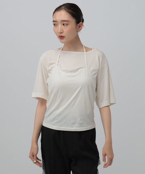LEPSIM(レプシィム)の「ホルターネック《2点セット》 816764(Tシャツ/カットソー・レディース・ネイビー/ボルドー/オフホワイト・FREE)」の5枚目の写真