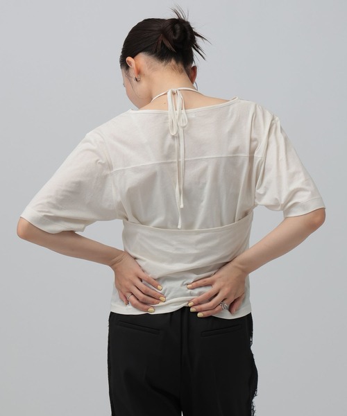 LEPSIM(レプシィム)の「ホルターネック《2点セット》 816764(Tシャツ/カットソー・レディース・ネイビー/ボルドー/オフホワイト・FREE)」の7枚目の写真