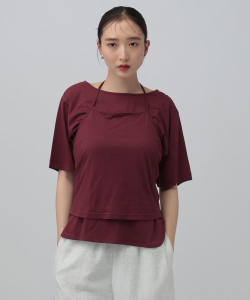 LEPSIM(レプシィム)の「ホルターネック《2点セット》 816764(Tシャツ/カットソー・レディース・ネイビー/ボルドー/オフホワイト・FREE)」の12枚目の写真