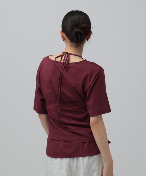 LEPSIM(レプシィム)の「ホルターネック《2点セット》 816764(Tシャツ/カットソー・レディース・ネイビー/ボルドー/オフホワイト・FREE)」の14枚目の写真