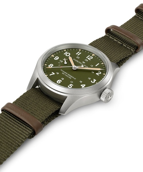 HAMILTON（ハミルトン）の「HAMILTON [ハミルトン] 腕時計 Khaki Field （カーキ フィールド） Power Reserve メカニカル 機械式 40MM グリーン×グリーン（アナログ腕時計・メンズ・グリーン・FREE）」の4枚目の写真
