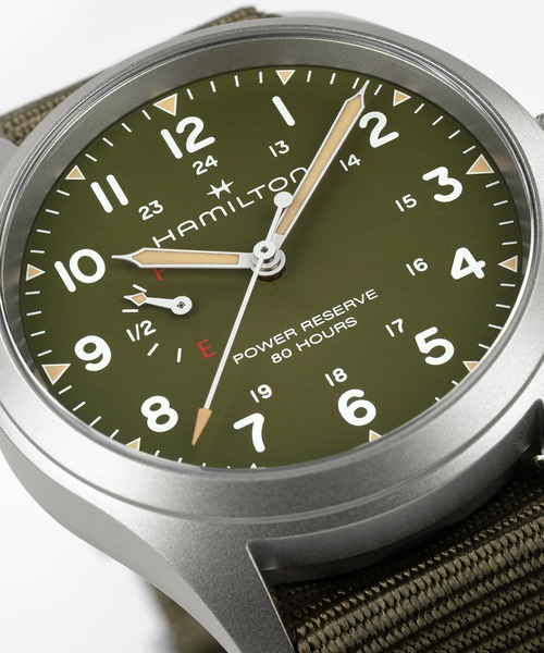HAMILTON（ハミルトン）の「HAMILTON [ハミルトン] 腕時計 Khaki Field （カーキ フィールド） Power Reserve メカニカル 機械式 40MM グリーン×グリーン（アナログ腕時計・メンズ・グリーン・FREE）」の5枚目の写真