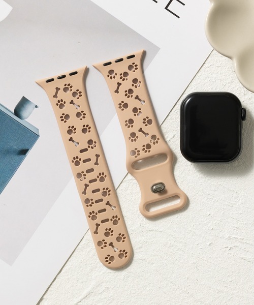 emonique(エモニーク)の「シリコン製 肉球 アップルウォッチバンド Apple Watch バンド【38mm/40mm/41mm 対応】(デジタル腕時計・レディース・ピンク/ミント/ブラック/ホワイト/プラチナム/ベージュ系・38)」の4枚目の写真