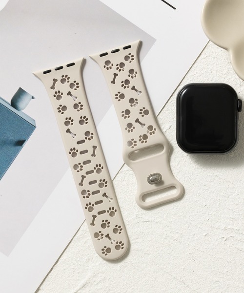 emonique(エモニーク)の「シリコン製 肉球 アップルウォッチバンド Apple Watch バンド【38mm/40mm/41mm 対応】(デジタル腕時計・レディース・ピンク/ミント/ブラック/ホワイト/プラチナム/ベージュ系・38)」の1枚目の写真