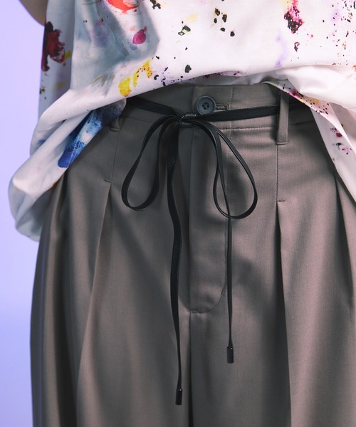MAISON SPECIAL(メゾンスペシャル)の「《UNISEX》Shoe-Lace Leather Long Belt/シューレースレザーロングベルト【MAISON SPECIAL/メゾンスペシャル】(ベルト・メンズ・ブラック/ホワイト・FREE)」の1枚目の写真