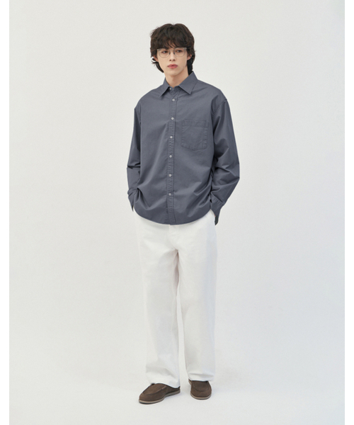 WORK ON BODY OFF（ワークオンボディオフ）の「ベトゥス セミオーバーフィット ピグメントシャツ [ブルー]（シャツ/ブラウス・メンズ・ブルー・LARGE/X-LARGE/MEDIUM）」の5枚目の写真