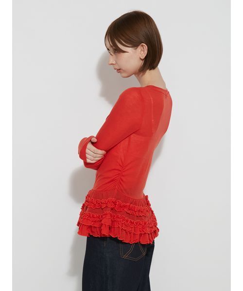 FURFUR(ファーファー)の「裾フリルジャージートップス(Tシャツ/カットソー・レディース・ホワイト/グレー/ミント/その他/レッド・F)」の16枚目の写真