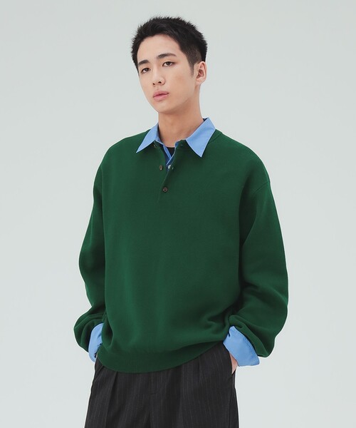 Sweetlight Henry neck knit — вязаная футболка с воротником-хенли