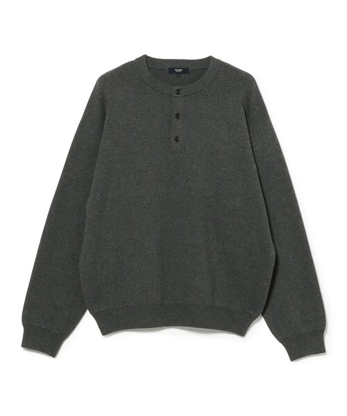 BEAMS HEART(ビームスハート)の「スウェットライク ヘンリーネック ニット(ニット/セーター・メンズ・グリーン/チャコールグレー・SMALL/MEDIUM/LARGE)」の6枚目の写真