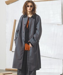 MAISON SPECIAL | 《UNISEX》120/2/2 Suvin Cotton Gabardine Prime-Over Leather Collar Balmacaan Coat/スビンコットンギャバジンプライムオーバー衿レザーステンカラーコート【MAISON SPECIAL/メゾンスペシャル】■セットアップ対応■(ステンカラーコート)