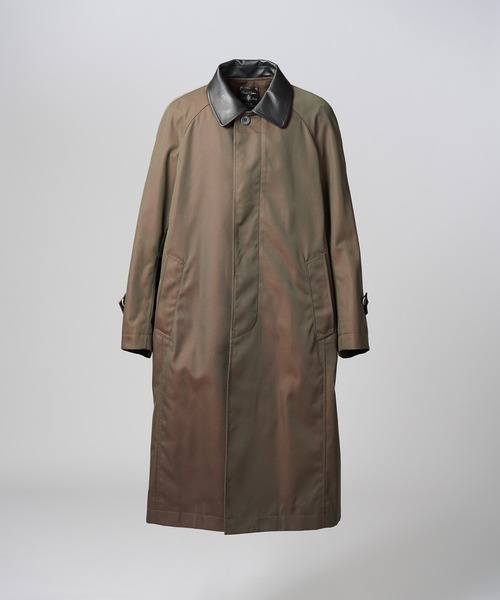 MAISON SPECIAL(メゾンスペシャル)の「《UNISEX》120/2/2 Suvin Cotton Gabardine Prime-Over Leather Collar Balmacaan Coat/スビンコットンギャバジンプライムオーバー衿レザーステンカラーコート【MAISON SPECIAL/メゾンスペシャル】■セットアップ対応■(ステンカラーコート・メンズ・ブラック/ブルー/チャコールグレー/カーキ・2/1/0)」の5枚目の写真