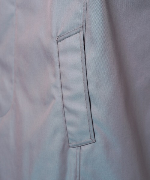 MAISON SPECIAL(メゾンスペシャル)の「《UNISEX》120/2/2 Suvin Cotton Gabardine Prime-Over Leather Collar Balmacaan Coat/スビンコットンギャバジンプライムオーバー衿レザーステンカラーコート【MAISON SPECIAL/メゾンスペシャル】■セットアップ対応■(ステンカラーコート・メンズ・ブラック/ブルー/チャコールグレー/カーキ・2/1/0)」の12枚目の写真