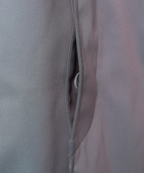 MAISON SPECIAL(メゾンスペシャル)の「《UNISEX》120/2/2 Suvin Cotton Gabardine Prime-Over Leather Collar Balmacaan Coat/スビンコットンギャバジンプライムオーバー衿レザーステンカラーコート【MAISON SPECIAL/メゾンスペシャル】■セットアップ対応■(ステンカラーコート・メンズ・ブラック/ブルー/チャコールグレー/カーキ・2/1/0)」の13枚目の写真