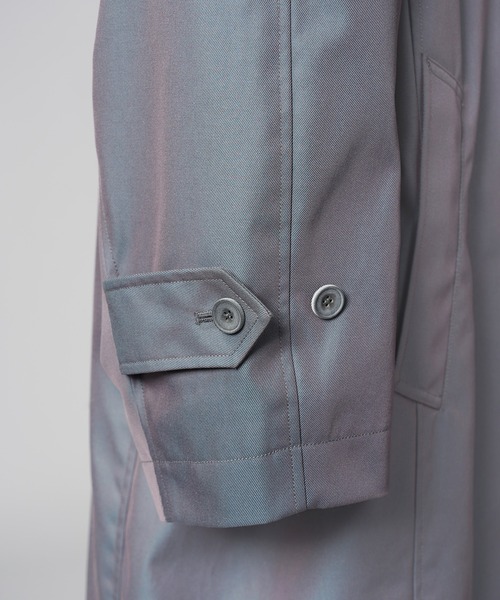 MAISON SPECIAL(メゾンスペシャル)の「《UNISEX》120/2/2 Suvin Cotton Gabardine Prime-Over Leather Collar Balmacaan Coat/スビンコットンギャバジンプライムオーバー衿レザーステンカラーコート【MAISON SPECIAL/メゾンスペシャル】■セットアップ対応■(ステンカラーコート・メンズ・ブラック/ブルー/チャコールグレー/カーキ・2/1/0)」の14枚目の写真