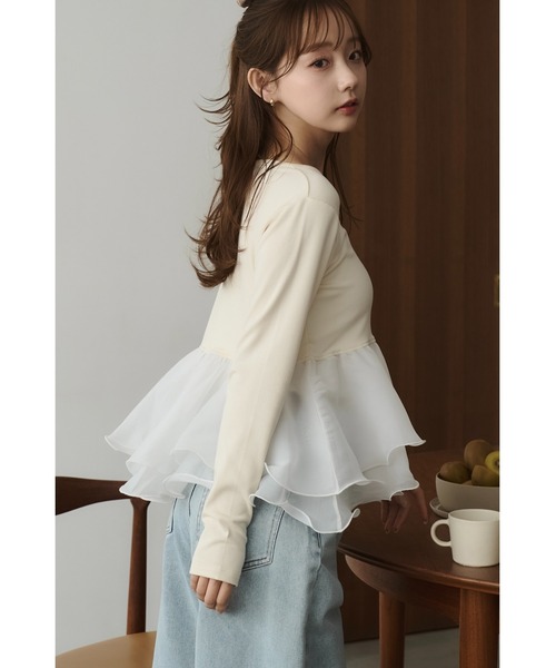 moi tytto(モイテュット)の「ボリュームフリル付きカットソー(Tシャツ/カットソー・レディース・ブラック/アイボリー・FREE)」の17枚目の写真