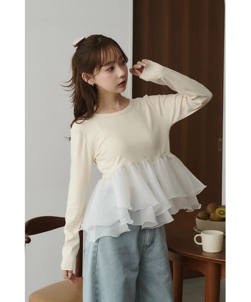 moi tytto(モイテュット)の「ボリュームフリル付きカットソー(Tシャツ/カットソー・レディース・ブラック/アイボリー・FREE)」の18枚目の写真