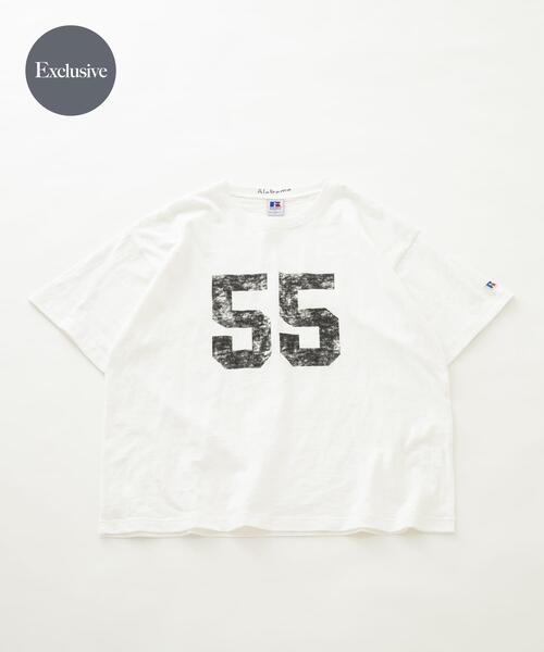 Russell Athletic(ラッセルアスレティック)の「『別注』Russell Athletic×Sonny Label ナンバリングショートスリーブTシャツ(Tシャツ/カットソー・メンズ・ブルー/ホワイト系その他/オフホワイト・MEDIUM/LARGE)」の2枚目の写真