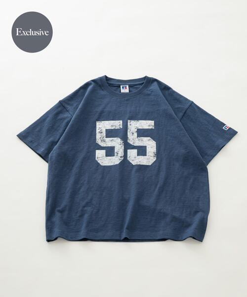 Russell Athletic(ラッセルアスレティック)の「『別注』Russell Athletic×Sonny Label ナンバリングショートスリーブTシャツ(Tシャツ/カットソー・メンズ・ブルー/ホワイト系その他/オフホワイト・MEDIUM/LARGE)」の1枚目の写真