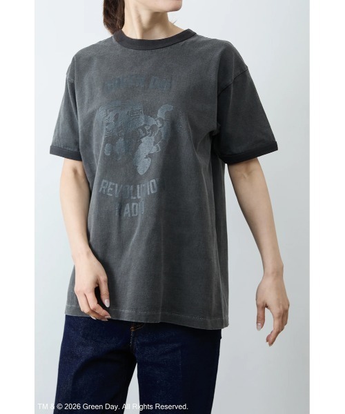 GOOD ROCK SPEED（グッドロックスピード）の「Green Day Ringer Tシャツ（Tシャツ/カットソー・レディース・チャコールグレー・FREE）」の4枚目の写真