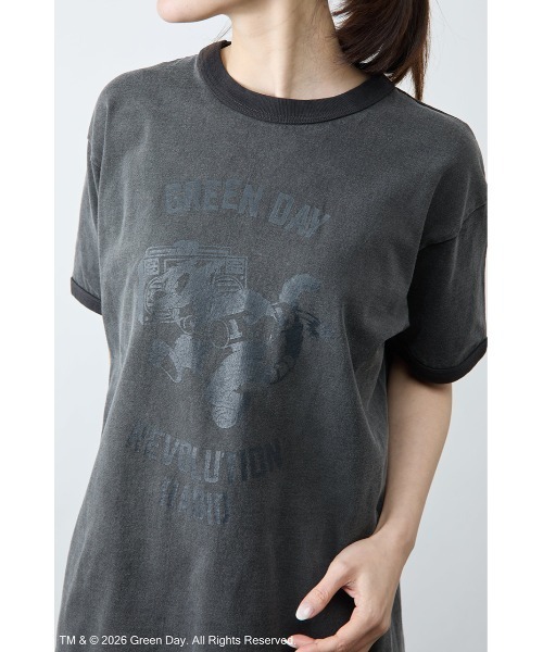 GOOD ROCK SPEED（グッドロックスピード）の「Green Day Ringer Tシャツ（Tシャツ/カットソー・レディース・チャコールグレー・FREE）」の5枚目の写真