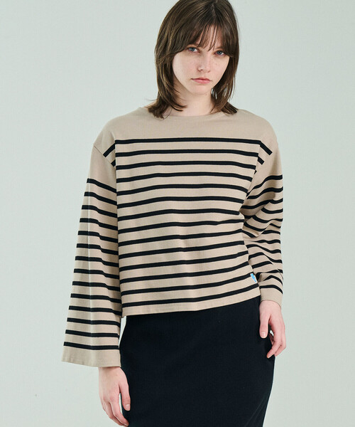 ORCIVAL(オーシバル)の「ORCIVAL | ラッセル ボートネック ワイドセーラーTシャツ WOMEN(Tシャツ/カットソー・レディース・ブラック系その他/ベージュ系その他/ブラウン系その他・1)」の1枚目の写真
