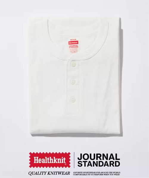 Healthknit（ヘルスニット）の「Healthknit / ヘルスニット 別注 ヘンリーネックTシャツ（Tシャツ/カットソー・メンズ・ネイビー/ホワイト/ブラック/ホワイト×ホワイト・MEDIUM/LARGE）」の6枚目の写真