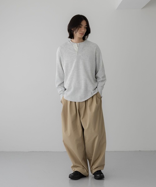 LOWRYS FARM（ローリーズファーム）の「【LFM(U)】プリーツウエストコクーンチノパンツ　1073720（その他パンツ・メンズ・ブラック/ベージュ・MEDIUM/LARGE）」の8枚目の写真