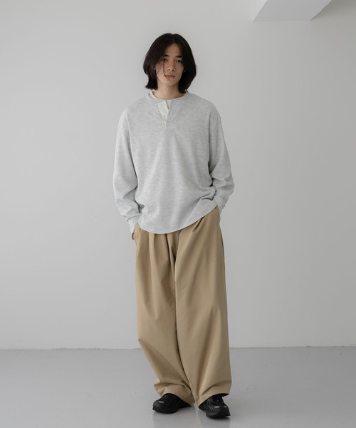 LOWRYS FARM（ローリーズファーム）の「【LFM(U)】プリーツウエストコクーンチノパンツ　1073720（その他パンツ・メンズ・ブラック/ベージュ・MEDIUM/LARGE）」の9枚目の写真