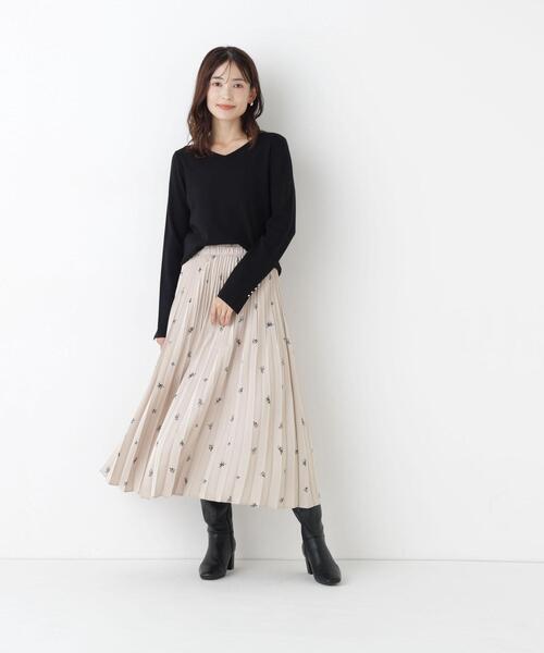 NATURAL BEAUTY BASIC(ナチュラルビューティーベーシック)の「フラワープリントプリーツスカート(スカート・レディース・ブラウン系その他/ベージュ系その他・SMALL/MEDIUM)」の14枚目の写真