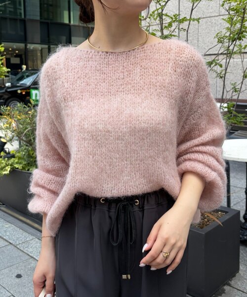 Jena espace merveilleux(ジェナ エスパスメルヴェイユ)の「モヘア混ニット(ニット/セーター・レディース・グレー/ピンク/ベージュ・FREE)」の1枚目の写真