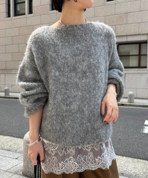 Jena espace merveilleux(ジェナ エスパスメルヴェイユ)の「モヘア混ニット(ニット/セーター・レディース・グレー/ピンク/ベージュ・FREE)」の7枚目の写真