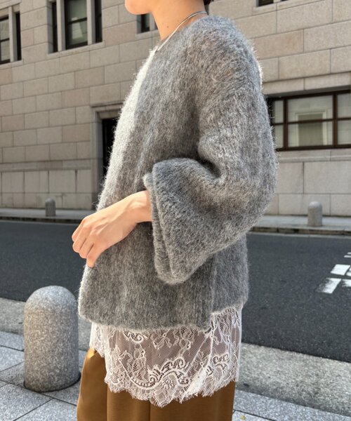 Jena espace merveilleux(ジェナ エスパスメルヴェイユ)の「モヘア混ニット(ニット/セーター・レディース・グレー/ピンク/ベージュ・FREE)」の8枚目の写真
