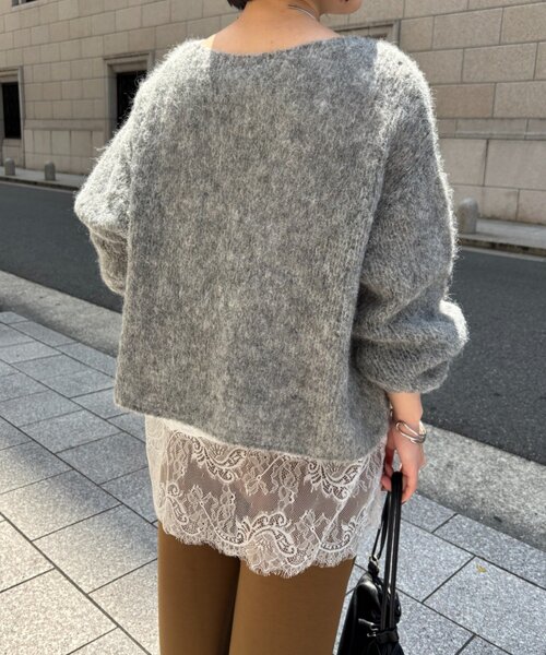 Jena espace merveilleux(ジェナ エスパスメルヴェイユ)の「モヘア混ニット(ニット/セーター・レディース・グレー/ピンク/ベージュ・FREE)」の9枚目の写真